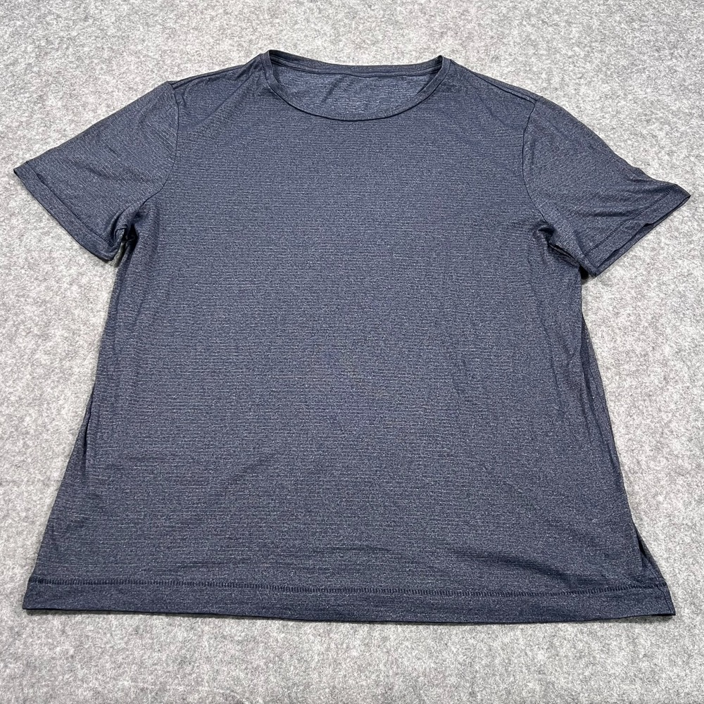 Lululemon Heathered Blue Performance Short Sleeve Crew Neck Tee T-Shirt Mens L ?